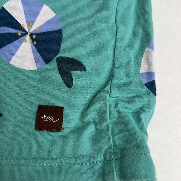 Tea Collection long sleeve green knit dress with pinwheel graphic Size 12-18 m. - Picture 9 of 12